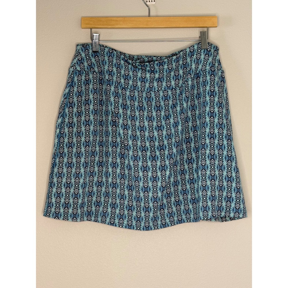 Title Nine Women's Blue Diamalete Athletic Swim Skort Sz L